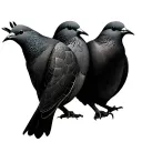 two turtle doves snuggling and standing tattoo design idea