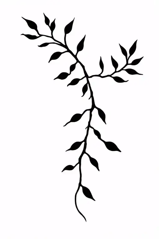 willow tree branch tattoo design idea