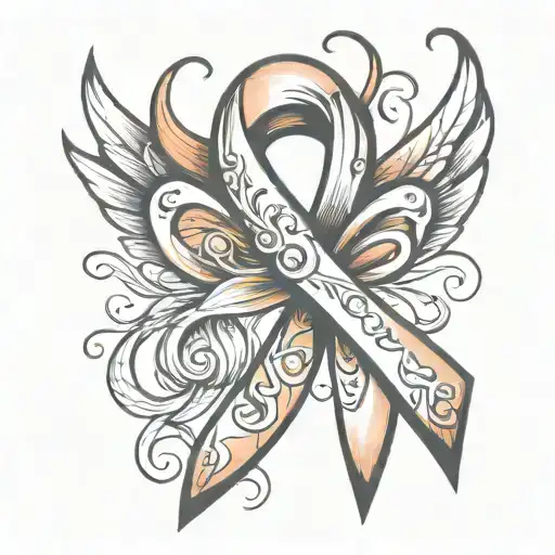 uterine cancer ribbon tattoo design idea