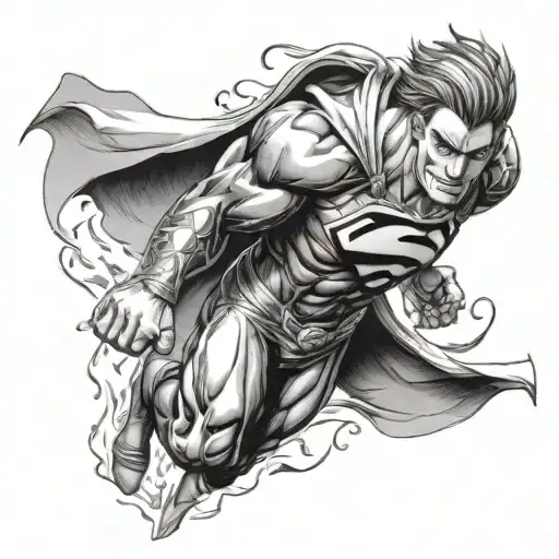 Escanor sin of pride and Superman tattoo design idea
