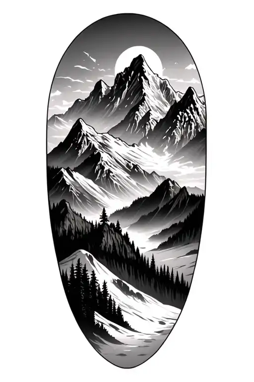 mountains tattoo design idea