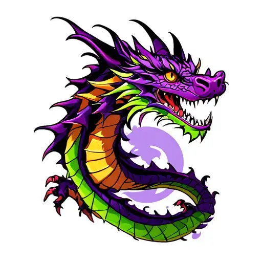 matching purple dragon tattoo design idea