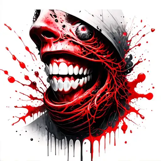 beksinski giger teeth nurse mummy wrapped tattoo design idea