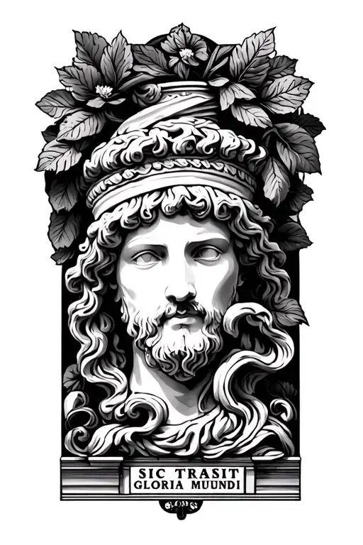 ancient Rome that incorporates the saying sic transit Gloria mundi tattoo design idea