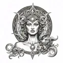 hecate goddess tattoo design idea