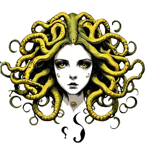 Semicolon Medusa tattoo design idea