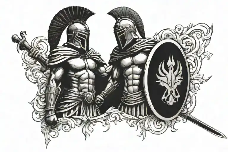 spartan warrior tattoo design idea