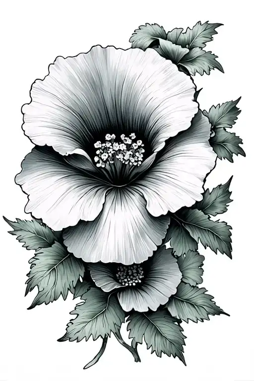 Nasturtium flower with flowers tattoo design idea