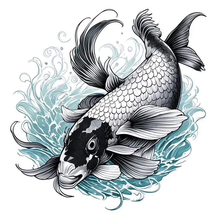 Japanese koi fish yi e illaoi tattoo design idea