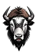 bison face geometric tattoo design idea