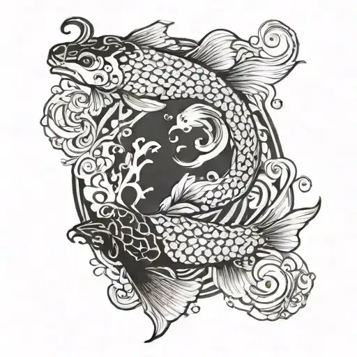 Koi Fish yin yang tattoo design idea