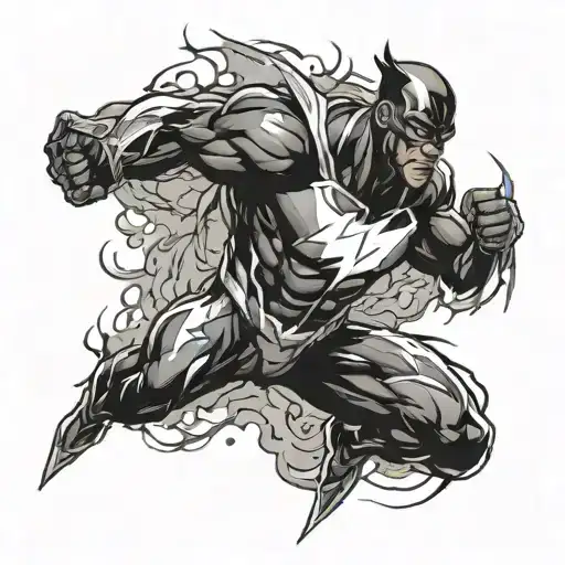 black lightning tattoo design idea