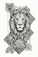 Lion half Face frontal with Date 21.10.2020 tattoo design idea