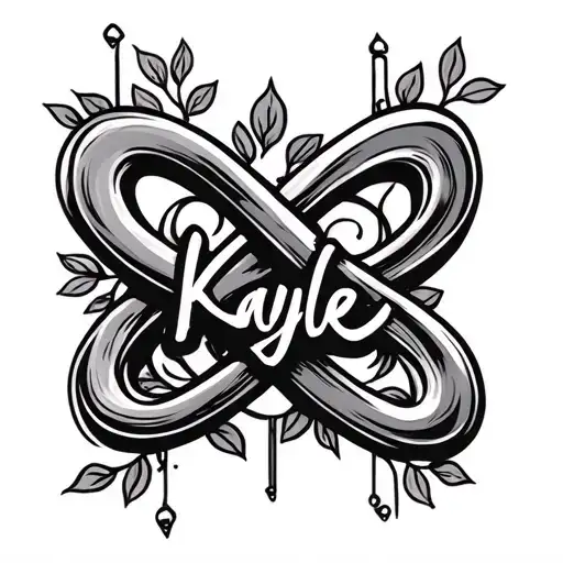 "Kaylee " infinity symbol and name intertwined tattoo design idea