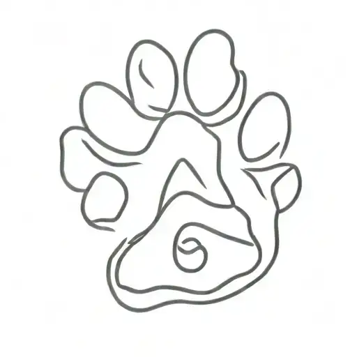 cat paw print with the word tattoo design idea