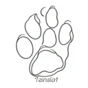 cat paw print with the word tattoo design idea