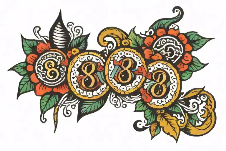 808 numbers tattoo design idea