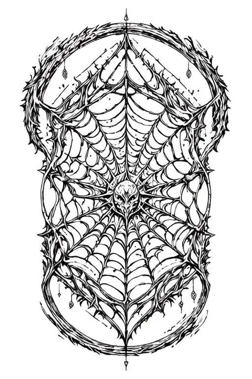 web of wyrd connected to vegvisir symbol tattoo design idea