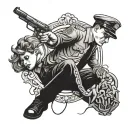 Cop owned submissive slave tattoo design idea