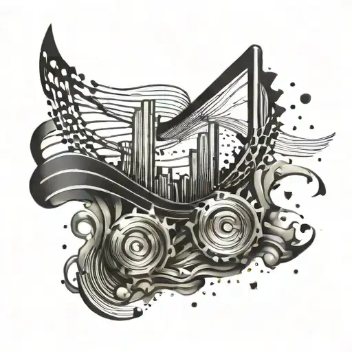 A tattoo of a crunching sound wave, representing the client's love for music and crunching tattoo design idea