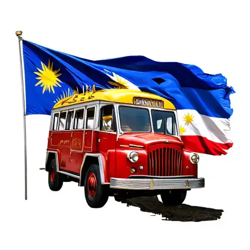 Philippine jeepney Philippines flag tattoo design idea