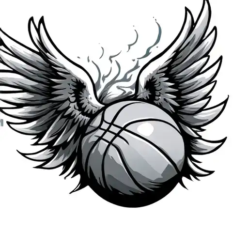 Basketball With Wings tattoo design idea