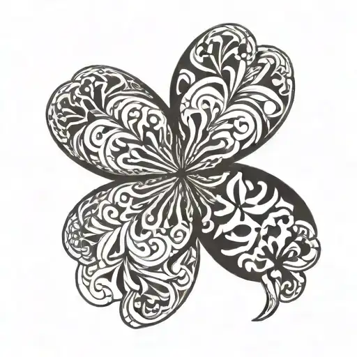 Five Leaf clover tattoo design idea