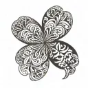 Five Leaf clover tattoo design idea