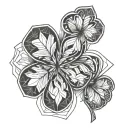 Five Leaf clover tattoo design idea