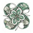 Five Leaf clover tattoo design idea
