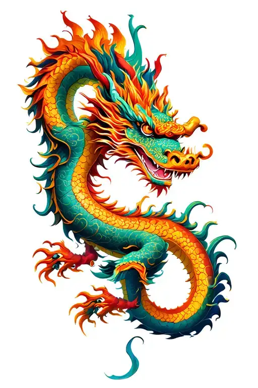 chinese dragon wrapped around fore arm tattoo design idea