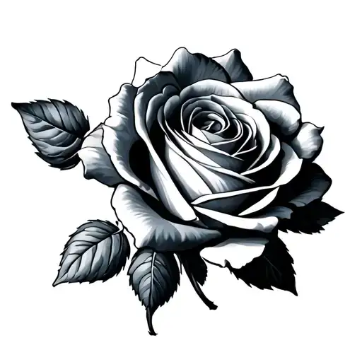 'sapphire' with a rose tattoo design idea