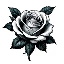 'sapphire' with a rose tattoo design idea