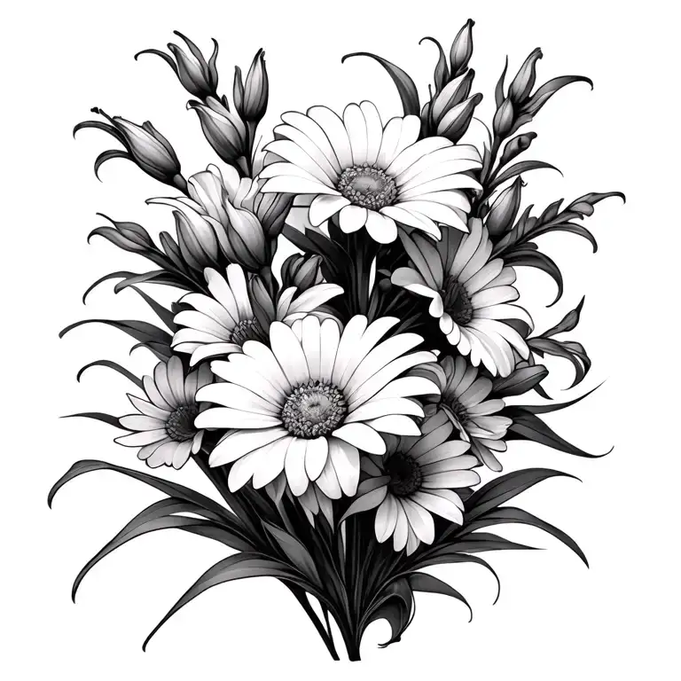 daisys gladiolus tattoo design idea