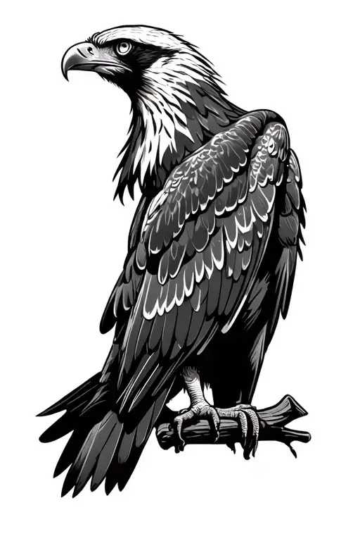 wedge tail eagle in southern cross tattoo design idea