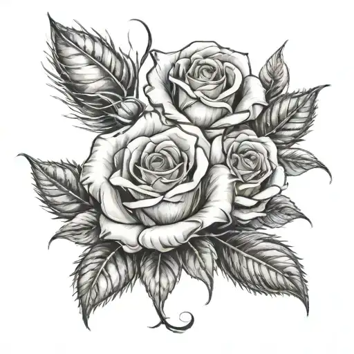 roses and rugby  tattoo design idea
