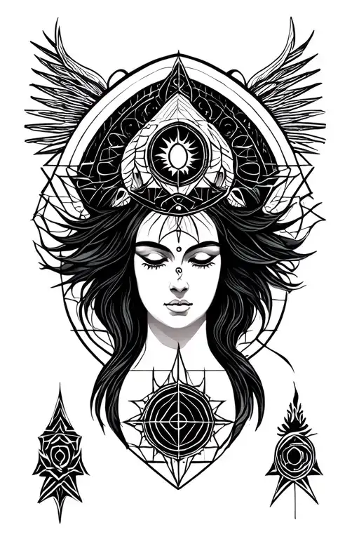 triple goddess forearm tattoo tattoo design idea
