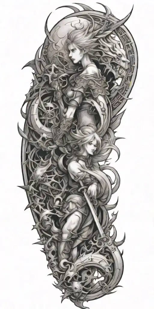 final fantasy themed tattoo tattoo design idea