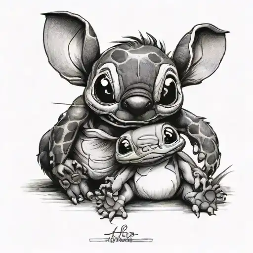 lilo and stich matching tattoo tattoo design idea