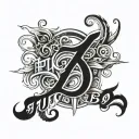 unique  word "turbo" calligraphy spelling tattoo design idea