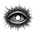 eye horror style black hole tattoo design idea