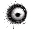 eye horror style black hole tattoo design idea