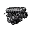 V8 Engine tattoo design idea