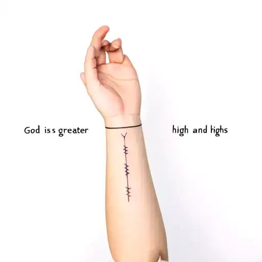 arm band tattoo featuring god is greater than highs and lows tattoo design idea