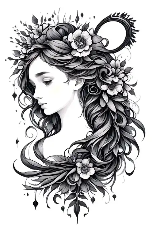 Gemini zodiac symbol tattoo design idea