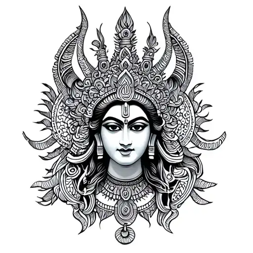 rahu a Hindu god tattoo design idea