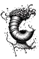 Drinking Horn Pouring Out tattoo design idea