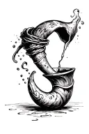 Drinking Horn Pouring Out tattoo design idea