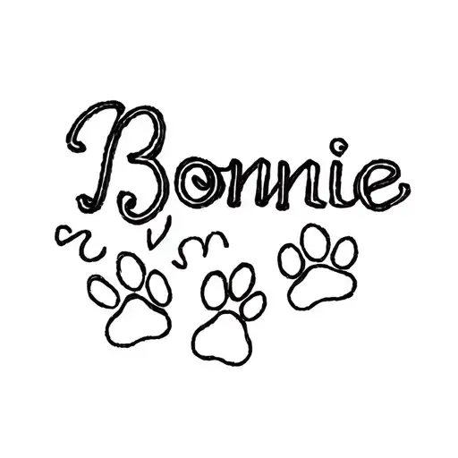 "Bonnie" two paws tattoo design idea