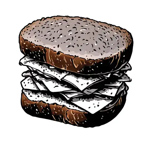 kaway sandwich bread tattoo design idea